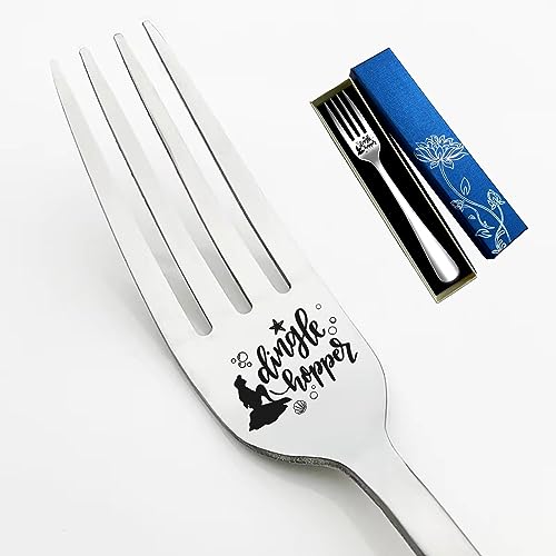 MeiFuJuW Dingle Hopper Funny Engraved Stainless Steel Fork,Funny Fork Gifts for Women Men Kids Friends,Best Birthday Valentine Christmas Gift