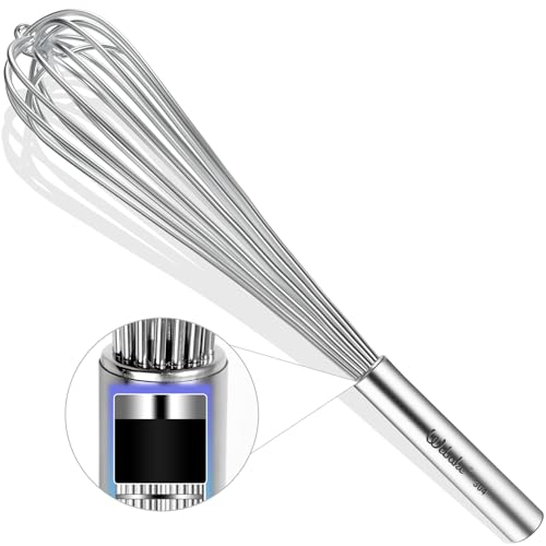 Webake Commercial Whisk Heavy Duty 17in Large Whisk, 304 Stainless Steel Whisks for Mixing, Beating, Blending...