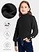 Cubear Girls Lantern Sleeve Pullover Sweater Crew Neck Knit Fall Winter Jumper, Size 5-14Y Black