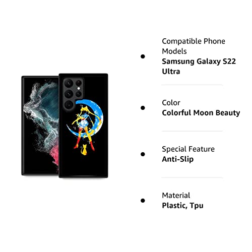 Goodsprout Compatible With Samsung Galaxy S22 Ultra Case With Colorful Moon Beauty Pattern Design Plastic Samsung Galaxy Samsung Galaxy S22 Ultra(6.8 Inch) #TOP7