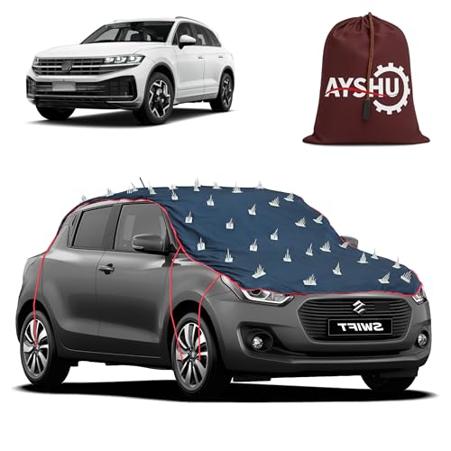 Image of AYSHU Water-Resistant Spike Car Cover for Volkswagen Touareg - Protects from Dogs, Monkeys, Dust, Sunlight & UV - Full Roof Universal Fit