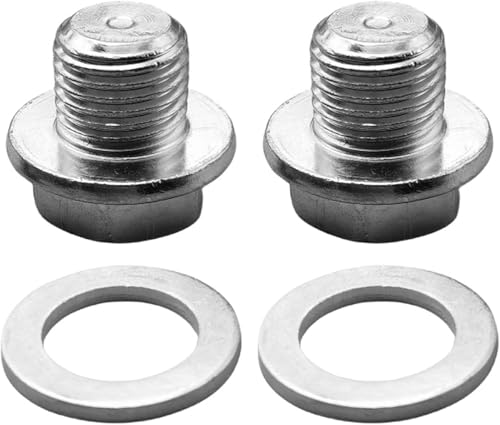 CLKE 2 tornillos magnéticos de drenaje de aceite M16 x 1,5, tornillo de drenaje de aceite universal, tornillo de drenaje de aceite con anillo de sellado, junta de tornillo de drenaje de cárter de