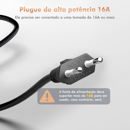 Secador de Cabelo, 1900W, 127V, Equipado com Concentrador de Ar e Difusor, Plugue de Energia de 16A