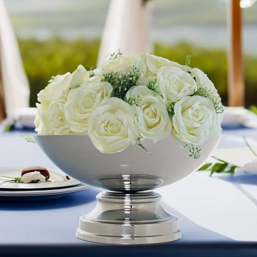 Efavormart 12' Round Metallic Silver Pedestal...
