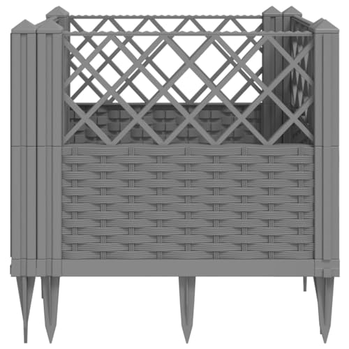 Jardinière modulaire gris clair en PP bac à fleurs légumes et herbes