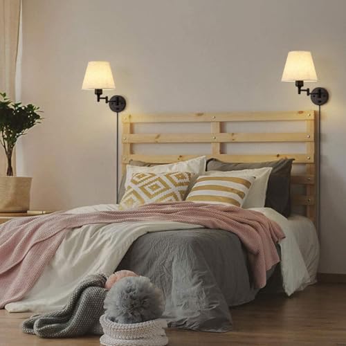 Luz de Pared con Interruptor vintage regulable en blanco para lectura y dormitorio confortable 7
