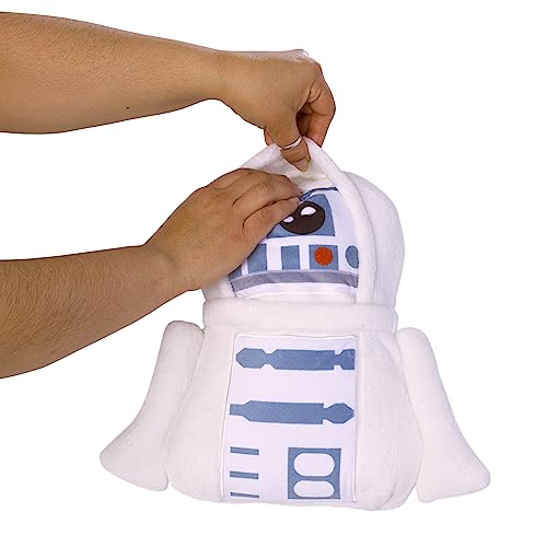 Image of NoJo Star Wars R2D2 Blue and White Super Soft Character Shaped Toddler Blanket