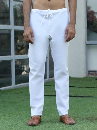 Image of KRAFT INDIA Men's Cotton Kurta Pyjama Set | Woven Design Traditional Ethnic Wear | Festive, Wedding & Casual Outfit | Comfortable & Breathable Fabric