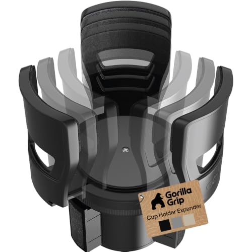GORILLA GRIP Patent Pending Adjustable Car Cup Holder Expander, Black