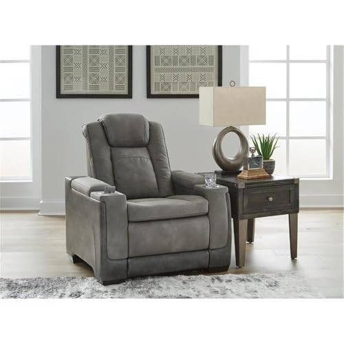 Sillón reclinable moderno gris con control USB miniatura 2