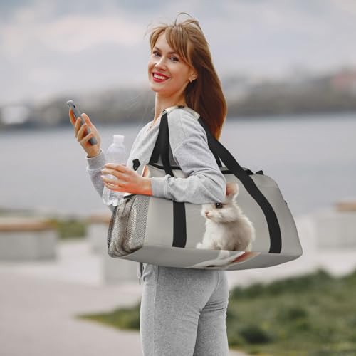 Sac de yoga imprimé lapin avec compartiment articles personnels - 6