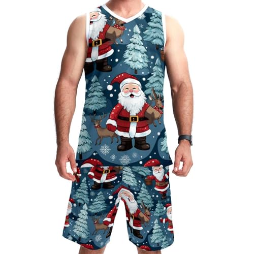 Combinaison de basket-ball Noël rouge et dessin animé pour homme et femme du S au 5XL