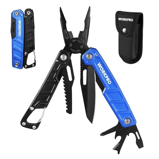 WORKPRO Multitool-11 in 1 Camping Tools with Mini Hammer-EDC Gear Multi Tools Hammer with Safety Lock and Pouch-Mini Multitools Gifts for Men and Women-Camouflage