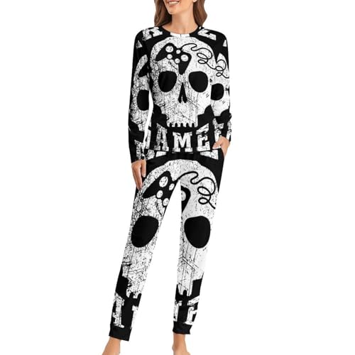 Pyjama squelette femme fini le froid nocturne avec cet ensemble manches longues doux