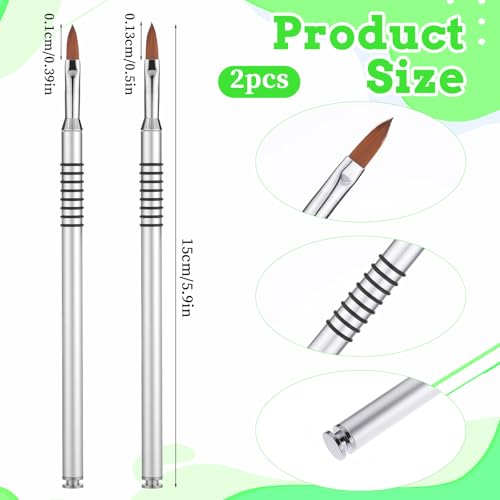 Kolinsky 3D Nail Art Brush Set for Women (Silver)