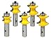 Yonico 13515 5 Bit Bullnose Router Bit Set 1/2-Inch Shank