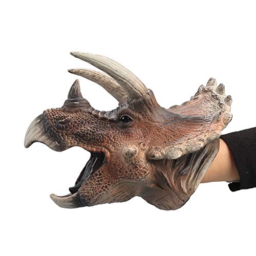 Kala-Kala Soft Rubber Realistic Dinosaur Hand Puppets Role Play Toy for Kidss Party Favors Supplies (B)