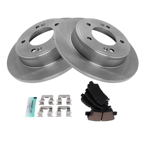 Image of TRQ Rear Brake Pad and Rotor Set Ceramic Compatible with 2019-2022 Kia Forte