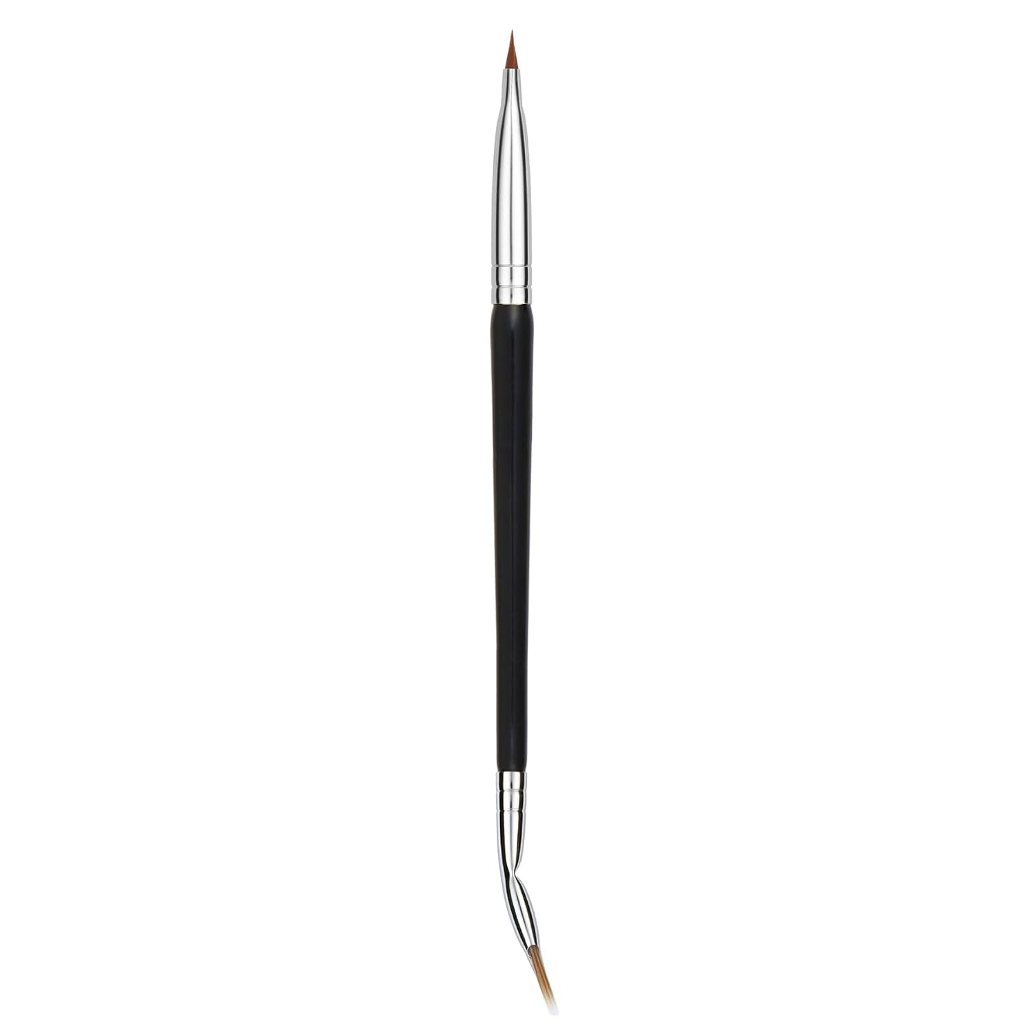 Bdellium Tools Professional Makeup Brush - Maestro Series 727 Double-Ended Bent Lash Fan/Flat Definer - With All-Vegan Synthetic Fibers, For Clean, Clump-free Mascara Application (Black, 1pc)