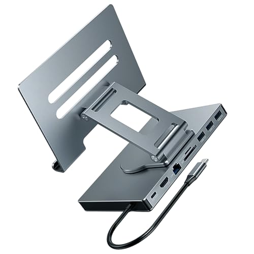 Station d'accueil USB C pour tablettes au bureau ou à la maison avec support rotatif