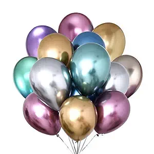 Flyloons 25 pcs Dark Pink Light Pink Purple Silver Metallic Chrome Balloons for Birthday Decoration items celebration Anniversary Girls Boys Men Women