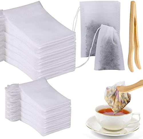 200 Stück Teebeutel Leer - Baumwoll Teefilter Mit Kordelzug 10x15cm