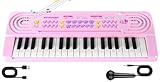 Teclado Electrónico Piano Infantil, 37 Teclas Teclado Multifunción Portátiles con MicróFono, Organo Electronico Piano Musical Regalo para de Niños y Niñas para Niños 3+ Años, Seguro y Duradero