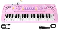 Elektronische Keyboard Kinder ab 3 4 5 6 7 8 Klavier mit Mikrofon, Multifunktions Kinder Musikinstrumente Spielzeug, Tragbare Keyboard Musikspielzeug