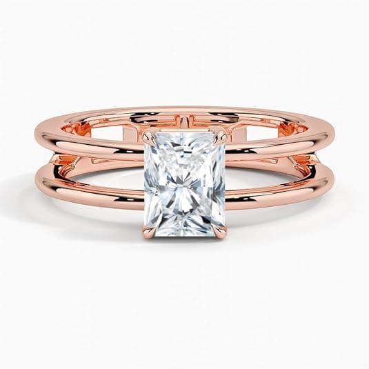 1-5 CT Radiant Cut Moissanite Engagement Ring Colorless VVS1 10K 14K 18K Solid Gold & 925 Sterling Silver Solitaire Moissanite Enagement Ring Valentine Gift For Women