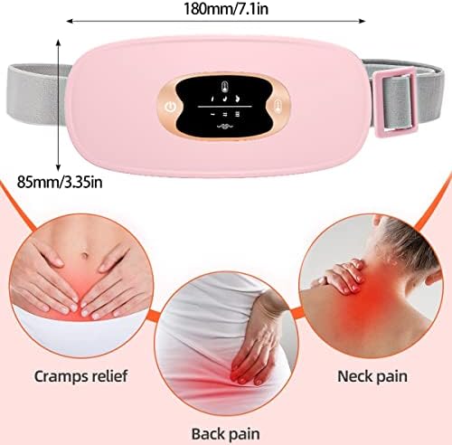 Beenle-Icey Heating Pad,Portable Cordless Heating Pad for Cramps,Period Belt,Fast Heating Pad with 3 Heat Levels and 3 Vibration Massage Modes,Period Pain Relief Machine for Women and Girl