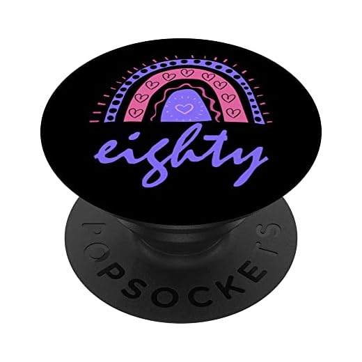 80 cumpleaños arco iris de ochenta años para mujeres 80 cumpleaños PopSockets PopGrip Intercambiable
