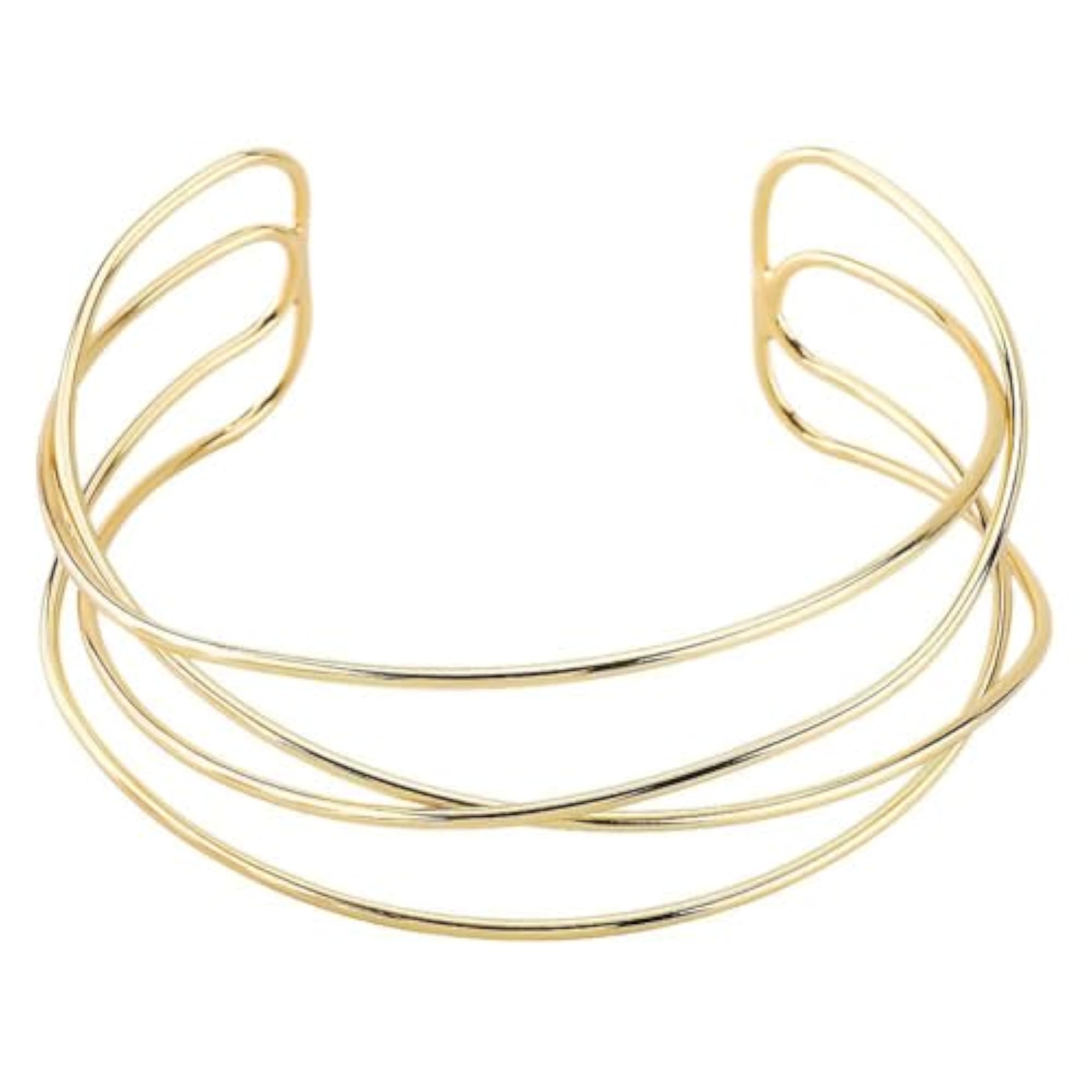 Women's Geometry Hollow Opening Armlet, Textured Spiral Upper Arm Cuff