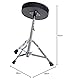 XDrum Schlagzeughocker Semi - Höhenverstellbarer Drum Hocker, verstellbar von 50-62 cm - Drei stabile Standbeine mit Gummifüßen, zusammenklappbar - Extra dicke 4 cm Polsterung für bequemen Sitz