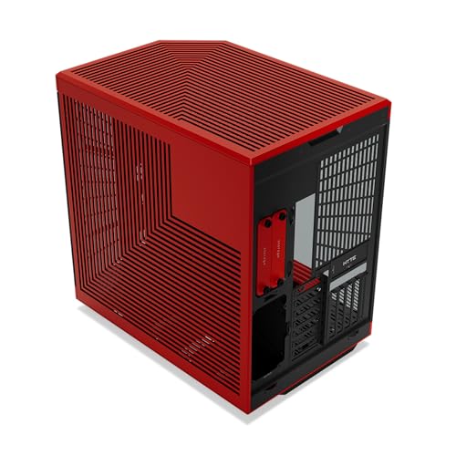 Image of Hyte Y70 Touch Dual Chamber ATX Mid Tower Modern Aesthetic Case with Integrated 4K LCD Touchscreen - Black Red