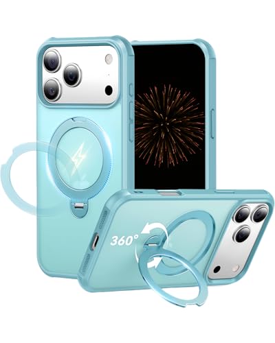 Étui support magnétique 360° iPhone 17 Pro Max coque antichoc de grade militaire bleu