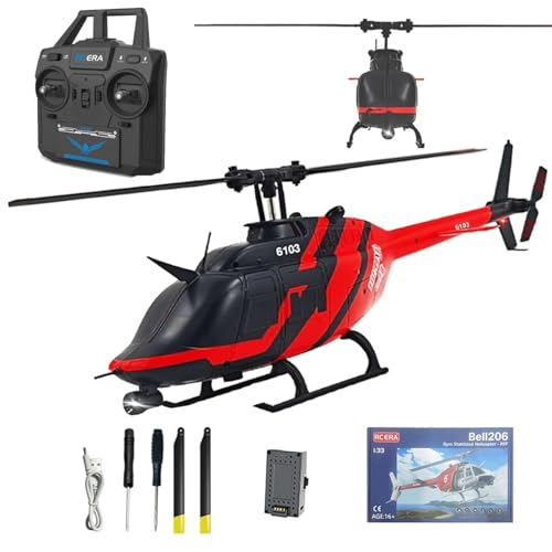 ROUASD RC ERA C138 Bell 206 6CH RTF RC Helicopter, 1/33 Scale 2.4G Remote Control 6-Axis Gyro...