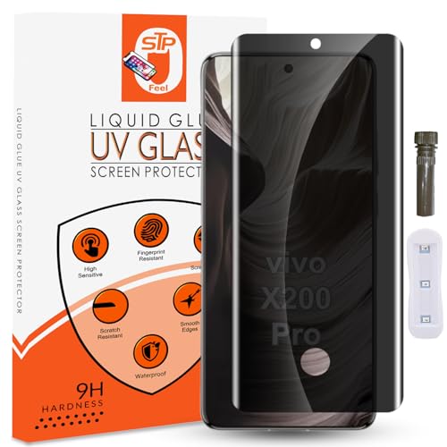 Image of UV Advanced Privacy Tempered Glass Screen Protector Guard Compatible for Vivo X200 Pro 5G (6.78 Inch, Pack of 1) Full Edge to Edge Coverage Anti-Spy /Anti-Peeping 9H Hardness
