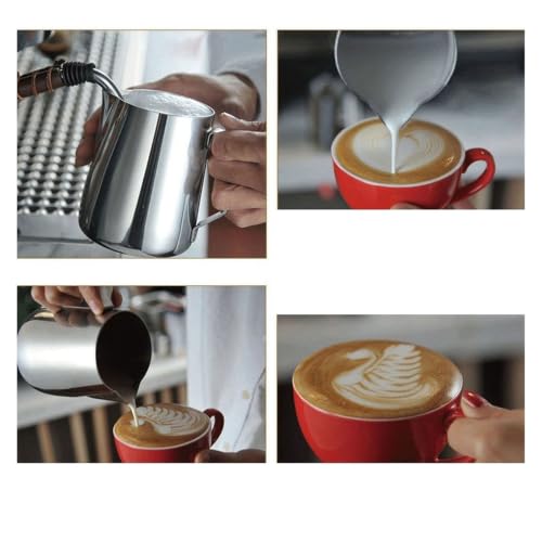 Jarra de leche para espuma artesanal en tus desayunos con café de 600ml 4