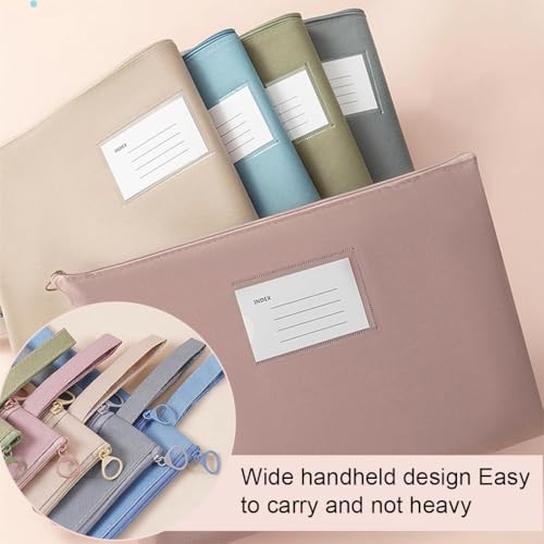 VEOIRXU 5 Stück Banktasche mit Reißverschluss Bankmappe Geldscheintasche mit Hängendem Seil und Fenster Dokumententasche für Schule Haushalt Business 21x15CM (5 Farben)