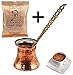 Produktbild Türkische Türkisches Kaffeekännchen Kupfer Kaffeemaschine Topf mit Metall-Griff, Medium,  mit Gratis Geschenk Mehmet Efendi  türkischen Kaffee 100 g von UK
