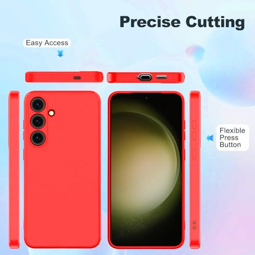 Image of Back Cover for Samsung Galaxy S23 Plus 5G | Full Camera Protection | Premium Liquid Silicon Case | Flexible Bumper Case for Samsung Galaxy S23 Plus 5G (Red)