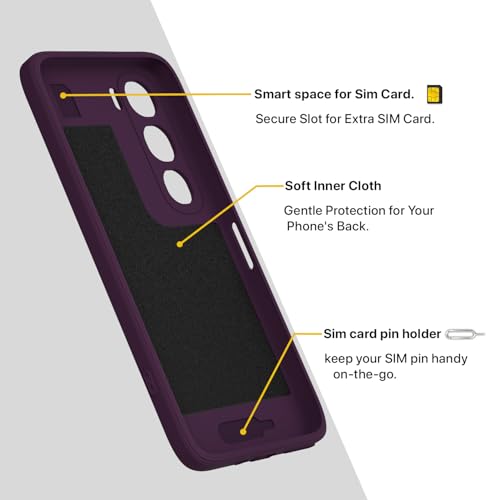 Image of Amazon Basics Back Cover for Vivo Y31 5G Soft Matte Silicone with Camera Protection | Mag-Safe Logo (Not Mag-Safe Compatible) | Shockproof Slim Fit Bumper Case (Purple)