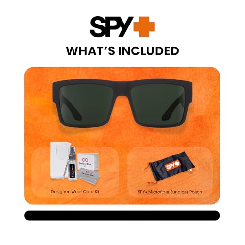 Spy Cyrus Square Sunglasses for Men for Women +BUNDLE with ACCESSORY EYEWEAR KIT2