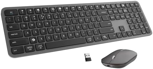 Zebronics Wireless Keyboard & Mouse Combo, 2.4GHz + Multi BT Toggle, Scissor Switch, Mac & Win Toggle, UV Coated Keys, Multimedia Keys, Upto 1600DPI, Type-C Charging, High Precision (Companion 5002)