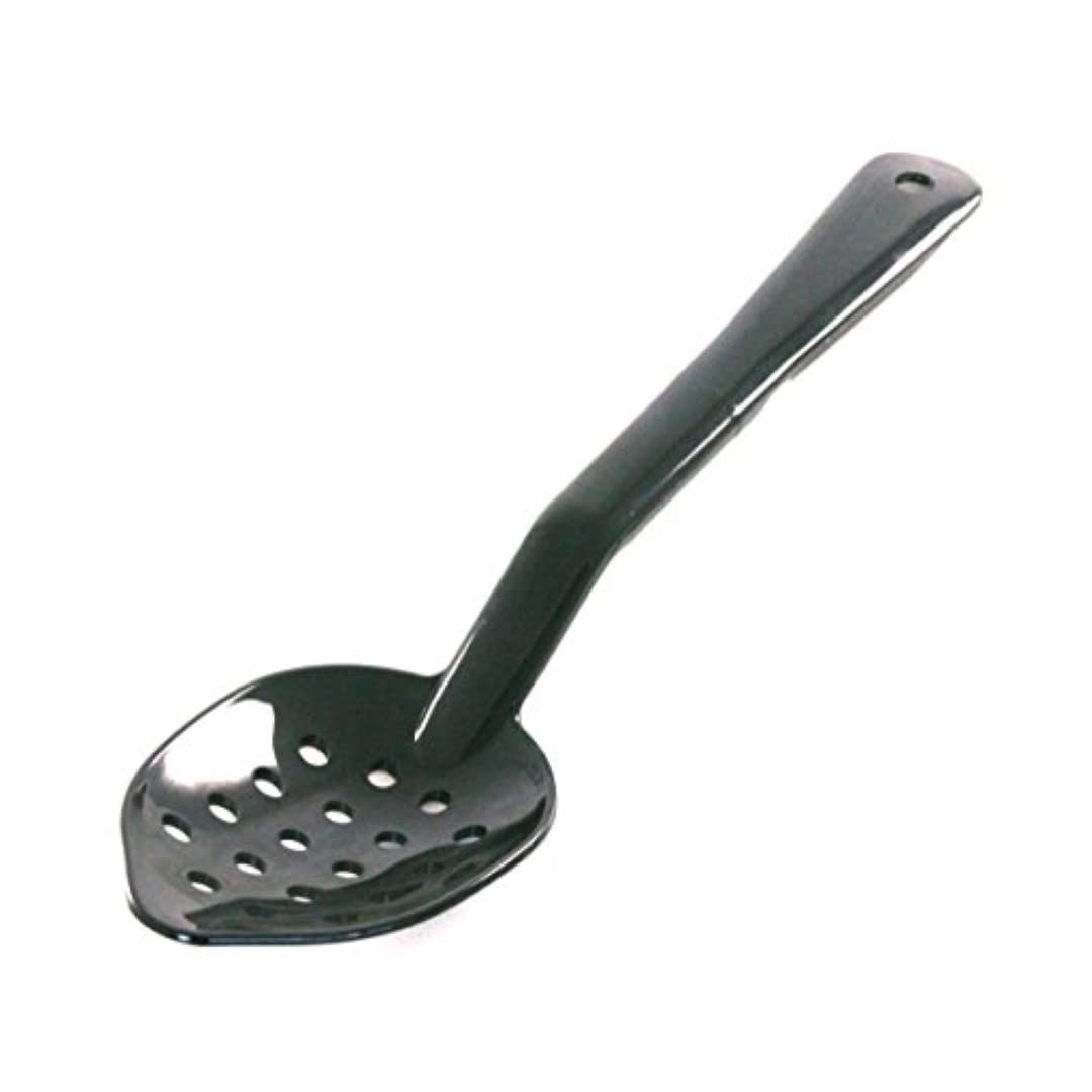 Genware NEV-4411-03 Spoon, Perforated, 11", PC, Black