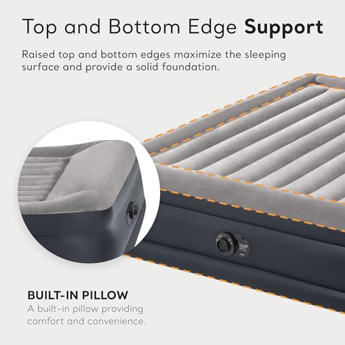 Intex 2 X Dura Beam Plus Deluxe Raised Pillow Inflatable Blow Up Portable Firm Air Mattress With Built-In Internal Air Pump, King-Sized Bed thumb #6