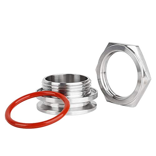 Furvochy Bulkhead Compression Fitting, 1.5"Tc Kettle Homebrew Weldless Bulkehad Compression Fitting 304 Stainless Steel Homebrew Kettle Bulkhead With Silicone Ring cover