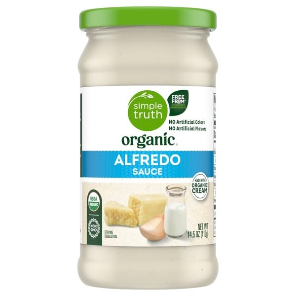 Organic Alfredo Sauce, Classic Creamy Pasta Sauce, Made with Organic Cream & Cheese, Non-GMO, 14.5 oz