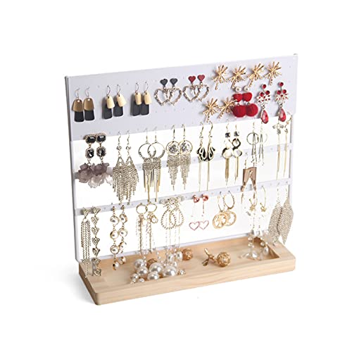 JYCAR Présentoir à bijoux à 3 niveaux avec plateau en bois pour boucles d'oreilles, colliers, montres et bagues, organiseur de bijoux Cover