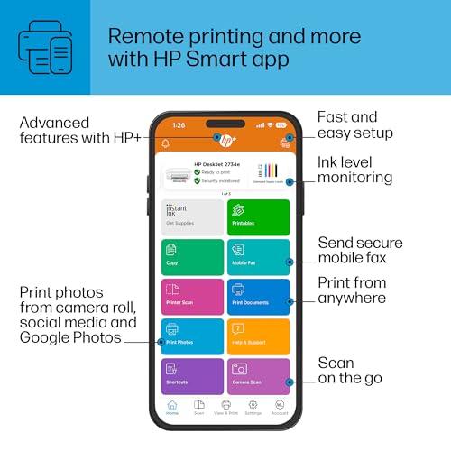 HP DeskJet 2734e Wireless Color All-in-One Printer with 6 months of Instant Ink included (26K72A), White (Packaging May Vary) - Image 7
